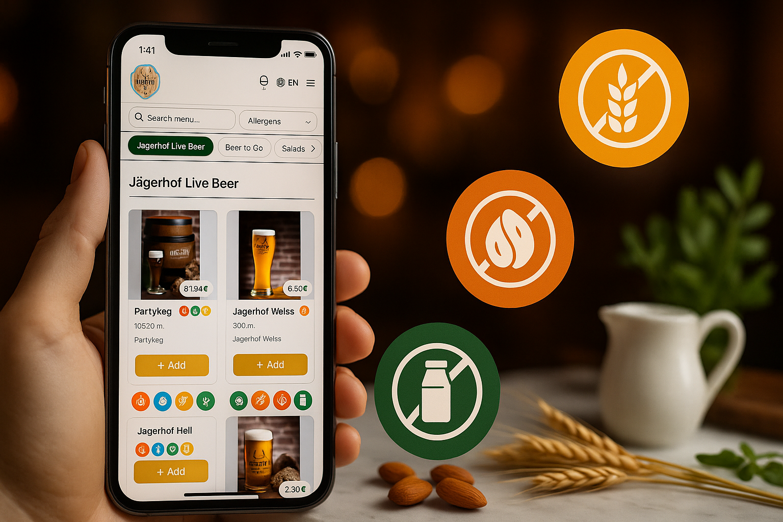 Allergen Info That Customers Actually Trust — Customers with allergies hesitate before ordering. Your staff can't memorize every ingredient. Tag every product with allergens, show dietary badges, and let customers filter the menu themselves. They order with confidence. You avoid risk.