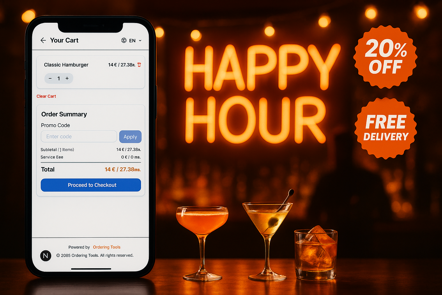Turn Promotions into a Growth Lever β Most restaurants give discounts and hope for the best. With schedule-based promos, first-order incentives, and usage tracking, every promotion you run has a clear revenue goal.