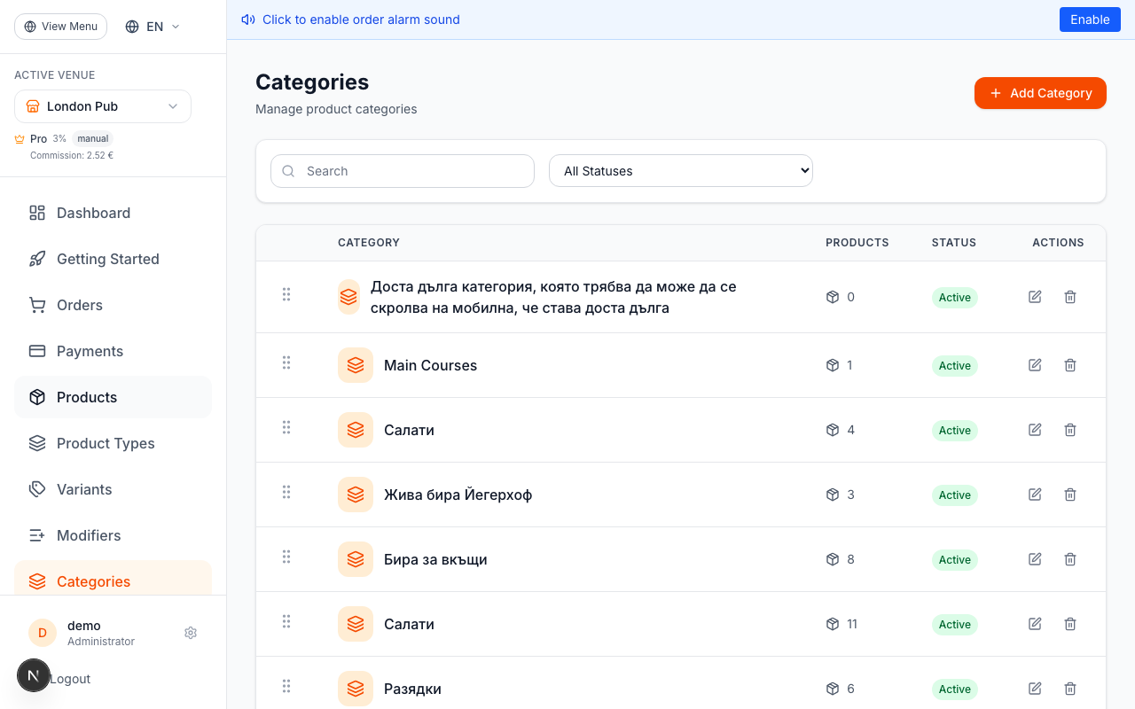 Create Categories